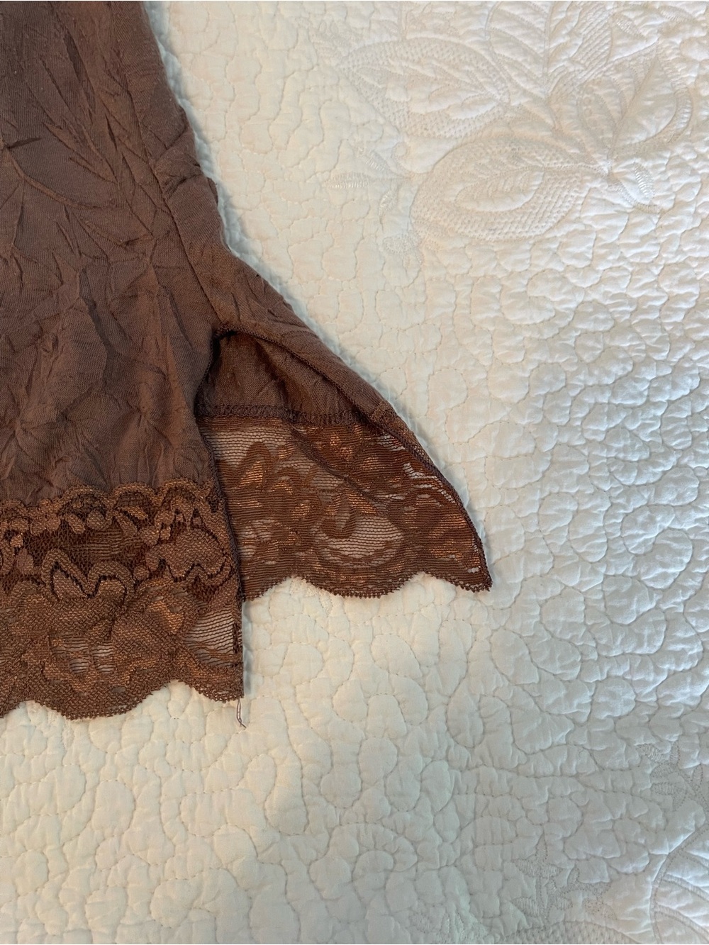 Lot of 2 Trim Cami Nightdress in Brown and Peach - Picture 4 of 5